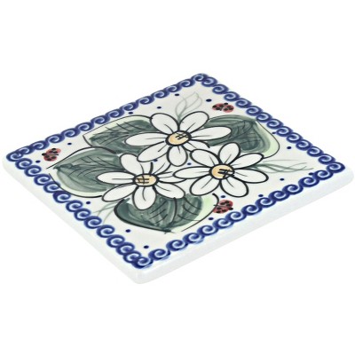 Blue Rose Polish Pottery Ladybug Tile