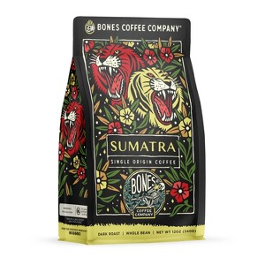 Bones Coffee Company Sumatra Whole Coffee Beans Single-Origin 12 oz Dark Roast (Whole Bean) - 1 of 4
