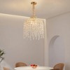 16 Inch 5-Light Crystal Pendant Light Chandelier Crystal Bead Strings and Gold Finish for Living Room, Bedroom, or Dining Area (Bulb Not Included) - 4 of 4