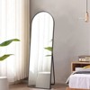 PexFix 64" x 21" Modern Full Length Floor Mirror with Stand Slim Black Aluminum Frame Arched Top Rectangle - 2 of 4