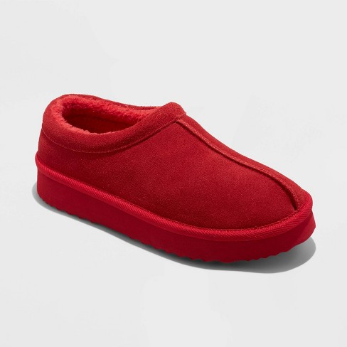 Women's Amira Suede Clog Slippers - Stars Above™ Cherry Red 6 : Target