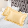 PiccoCasa Satin Retro Silky with Ruffle Luxury Envelope Closure Pillowcases 2 Pcs Gold 20"x26" - image 3 of 4