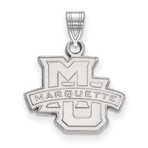 Black Bow Jewelry 14k White Gold Marquette Golden Eagles NCAA Small Pendant - 1 of 3