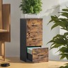 3 Drawer File Cabinet with Lock, Printer Stand, Office Filing Cabinet Organizer - 3 of 4
