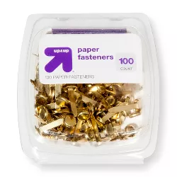 100ct Paper Fasteners Gold - up & up™