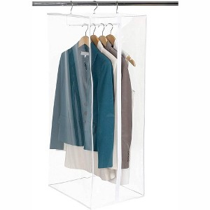 Garment Bag - Clear Hanging Closet Organizer - Durable Zippered Cover with Rod Protects Dresses, Suits, and Jackets from Dust and Moist - 1 of 4