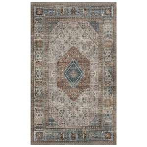 Abynow Medallion Diamond Distressed Rustic Indoor Area Rug - 1 of 4