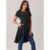 Seta T Women's Round Neck Tie Waist Asymmetrical Irregular Hem Short Sleeve Tops - 2 of 4