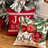 Christmas Pillow Covers 18x18 Inch Set of 4, Xmas Decorations Tree Balls Merry and Bright Joy to The World - 2 of 4