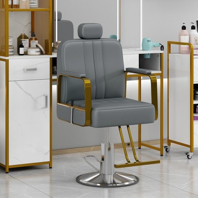 Reclining Barber Chair, 360° Rotation Tattoo Chair With Heavy Duty Hydraulic Pump, Max Load Weight 400 Lbs, Salon Chair Shampoo Beauty Salon Equipment