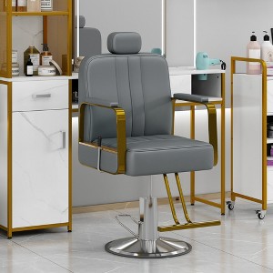 Reclining Barber Chair, 360° Rotation Tattoo Chair With Heavy Duty Hydraulic Pump, Max Load Weight 400 Lbs, Salon Chair Shampoo Beauty Salon Equipment - 1 of 4