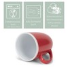 Elanze Designs Solid Color Red White Interior 16 ounce Matte Ceramic Mugs Matching Set of 4 - 3 of 4