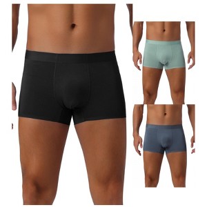 INSPIRE CHIC Men's 3 Pack Elastic Waist Solid Color Basic Boxer Briefs - 1 of 4