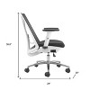 HomeRoots Black Silver and White Adjustable Height Swivel Rolling Office Chair - 3 of 4