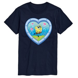 Men's - Spongebob Squarepants - Heart Porthole Window-Womens Men's Short Sleeve Graphic T-Shirt Short Sleeve Graphic T-Shirt - 1 of 4