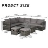 6 Pieces Outdoor Patio Furniture Sets, PE Rattan Wicker Patio Conversation Set with Tea Table - 3 of 4