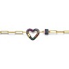 Guili Chic 14K Yellow & Black Gold Plated Heart Chain Bracelet with Sparkling Cubic Zirconia – Trendy Jewelry for Teens, Perfect for Any Occasion - 2 of 3