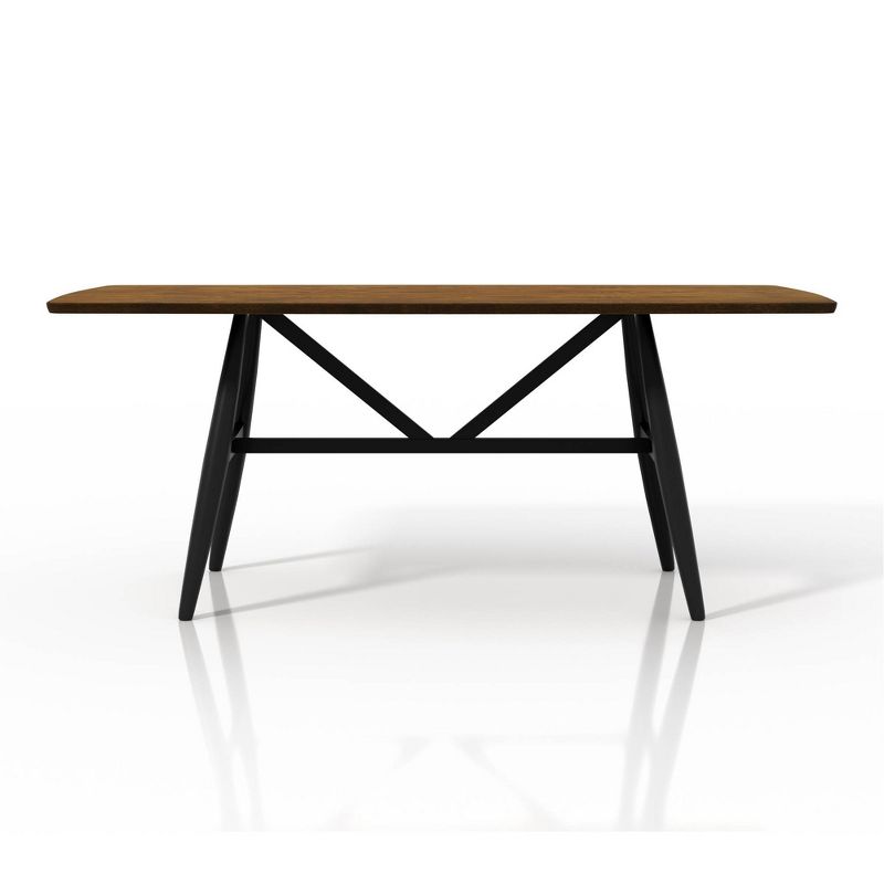 5pc Bernst Mid-Century Modern Dining Table Set Antique Oak/Black/Gray - miBasics, 4 of 12