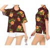 HAPPY BAY Women's Button Down Blouses Casual Summer Beach Party Short Sleeve Blouse Shirt Tropical Colorful Button Up Hawaiian Dresses - 4 of 4