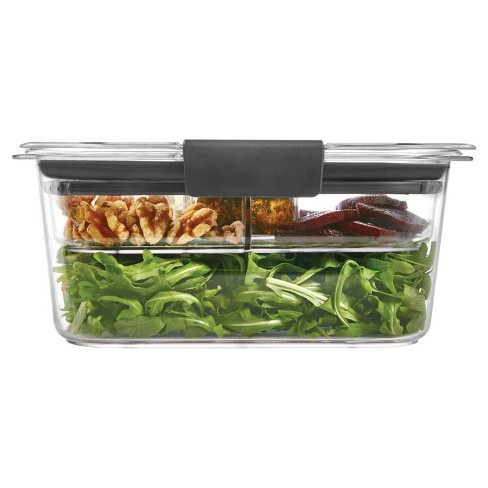 Rubbermaid Brilliance BPA Free Food Storage Containers with Lids, Airtight,  for Lunch, Meal Prep, and Leftovers,Clear, Grey Set of 7