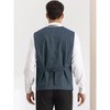 Lars Amadeus Men's Slim Fit Double Breasted Formal Striped Waistcoat - 3 of 4
