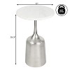 JONATHAN Y Pip 20.25" Classic Designer Metal Drink Table & Decorative End Table with White Marble Round Top & Bell Pedestal Base - 4 of 4