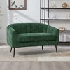 KWPZQEB 50.2" Loveseat, Chenille Upholstered Sofa with Channel Tufted Back, Modern Glam Small Settee with Metal Legs for Bedroom, Living Room - 3 of 4