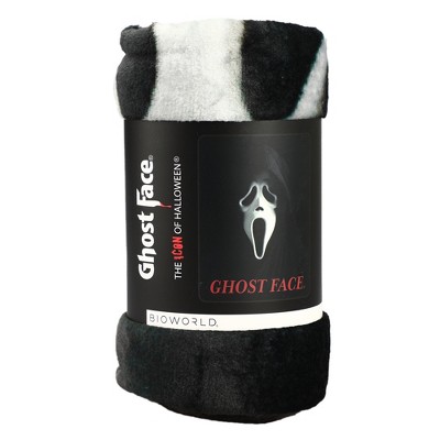 Ghost Face Black and White Fleece Throw Blanket