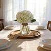 Hydrangea Artificial Flowers in Vase, Real Touch Faux Hydrangea with Faux Water for Home Office Wedding Decor,White. - 2 of 4