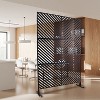 Vynxaria 76"H Freestanding Privacy Screen Indoor/Outdoor Use, Durable Metal Build, Elegant Design with Easy Installation - 4 of 4