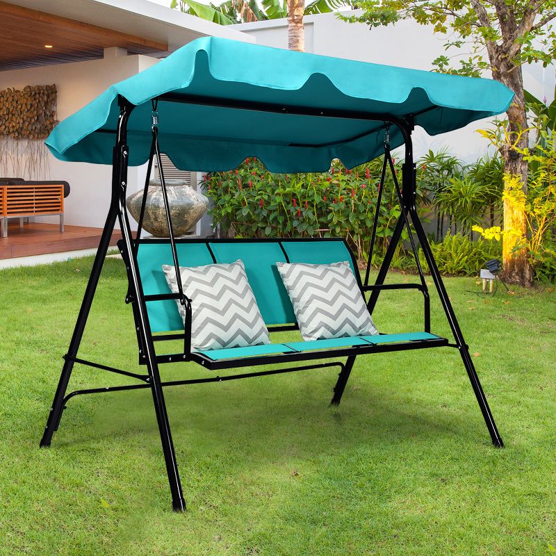 Costway 3 Person Patio Swing Canopy Yard Furniture, 3 of 12