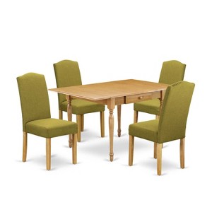 HomeStock 5-Pc Natural Oak Finish Solid Wood Top - Dining Room Set with Dropleaf - Seats 4 - 1 of 4
