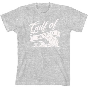 Gulf of Mexico Black and White Wave Youth Crew Neck Short Sleeve Tee - 1 of 2