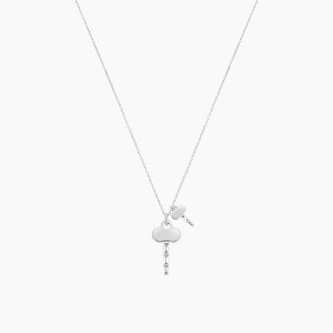 Bearfruit Jewelry Sterling Silver 18k Gold Plated Kailyn Double Key Pendant Necklace - 1 of 2