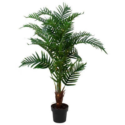 Northlight 47" LED Lighted Potted Artificial Parlour Palm Plant