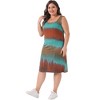 Agnes Orinda Women's Plus Size Tie Dye Sleeveless Beach Round Neck Casual Tank Sundresses - 3 of 4
