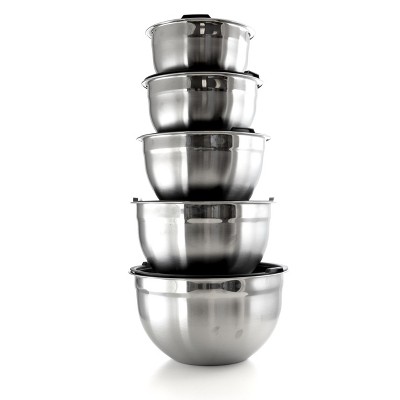 Nutrichef 4 Sets Of High Borosilicate Glass Mixing Bowl With Pe Lids,  Space-saving Nesting Bowls : Target