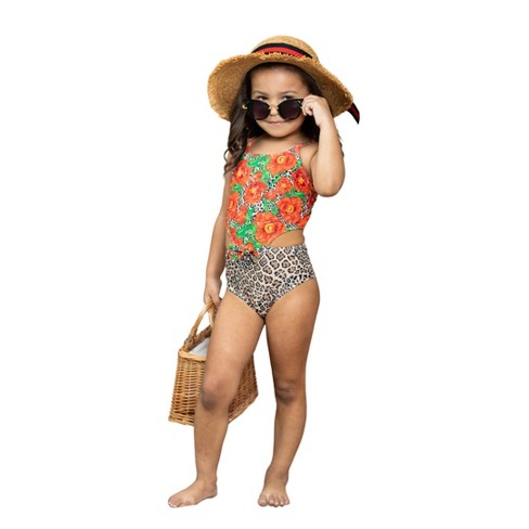 Girls It's a Diva Thing Rash Guard One Piece Swimsuit - Mia Bell Girls,  2T/3T