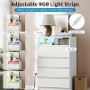 6 Drawer Dresser with Charging Station and LED Lights, Modern Chest of Drawers with Power Outlet - 4 of 4
