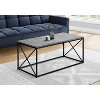 Monarch Specialties Coffee Table Accent Cocktail Rectangular Living Room 40"L Grey Laminate Black Metal Contemporary Modern - 2 of 4