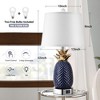 ROTTOGOON 22" Pineapple Table Lamps Set of 2, 3 way Dimmable Ceramic Table Lamp with USB Port, Tall Coastal Table Lamps for Bedroom, Home Office - 4 of 4