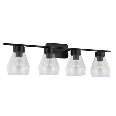 4-Light Montey Vanity Bath Pendant Matte Black/Clear - EGLO