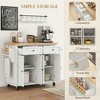 Resenkos Kitchen Island on Wheels, Rolling Cart with Rubberwood Top, Spice Rack, Towel Rack and Drawers, Cream White - 4 of 4