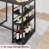 Bar Table Set with 2 Upholstered Bar Stools, Dining Table and Chairs, 3 Piece Dining Room Set for Small Space, Apartment, Dining Room - 4 of 4