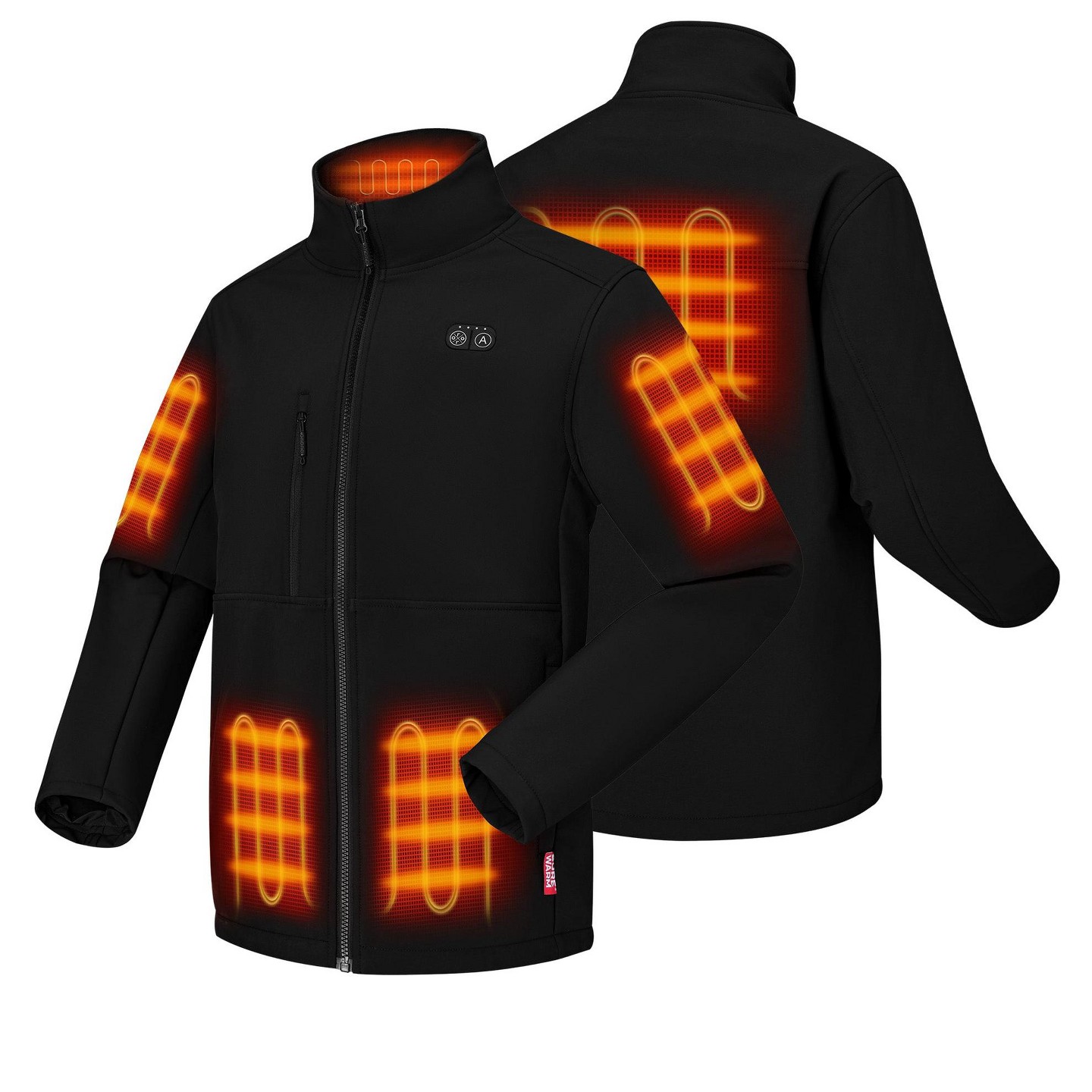 Мужская куртка Ororo 6-Zone Dual-Control Heated Softshell Jacket with Battery (Black), цвет: Чёрный — фото 3