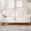 Garvee 65" Loveseat Sofa Couch, Boucle Upholstered Sofa with Wood Legs for Living Room, Bedroom, Office - 3 of 4