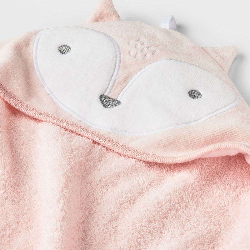 Baby Fox Hooded Bath Towel - Cloud Island&#8482; Pink, 4 of 5