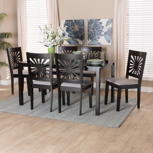 Baxton Studio Olympia Modern Fabric and Wood Dining Set - 1 of 4