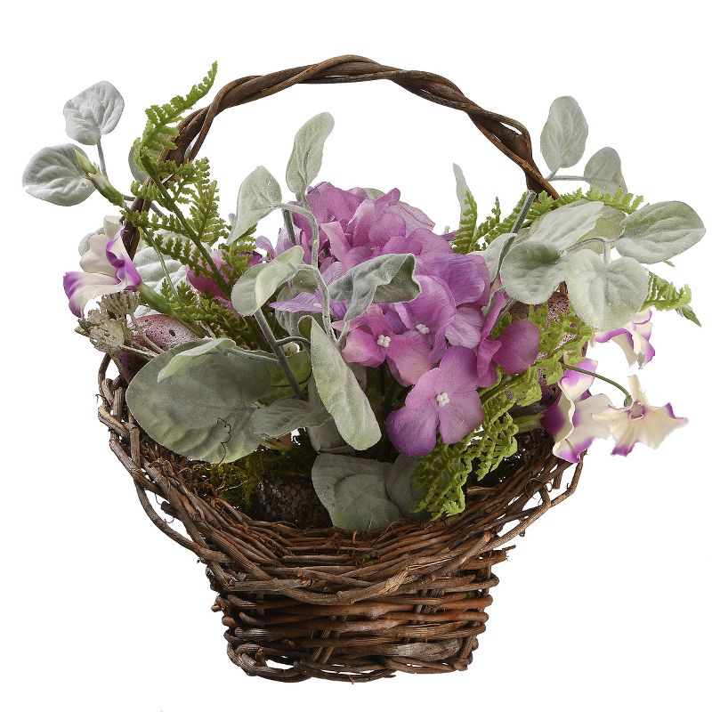 16" Artificial Floral Spring Basket - National Tree Company, 6 of 8