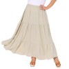 Agnes Orinda Women's Plus Size Elastic Waist High Rise Boho Flowy Casual A Line Maxi Skirts - 2 of 4